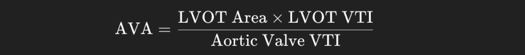 continuity equation aortic valve